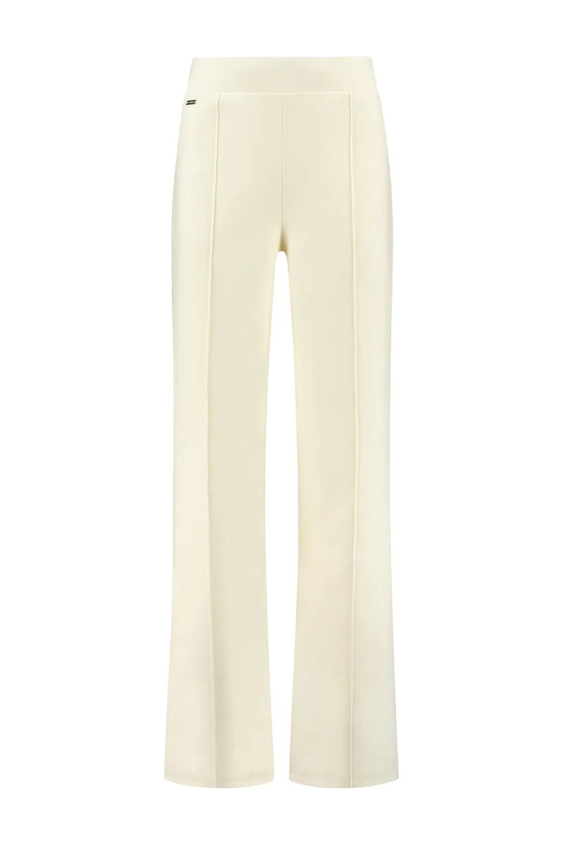 High-Waist Pintuck Flare Pants DONNA - Cream White - Lune Active - MALA - The Concept Store