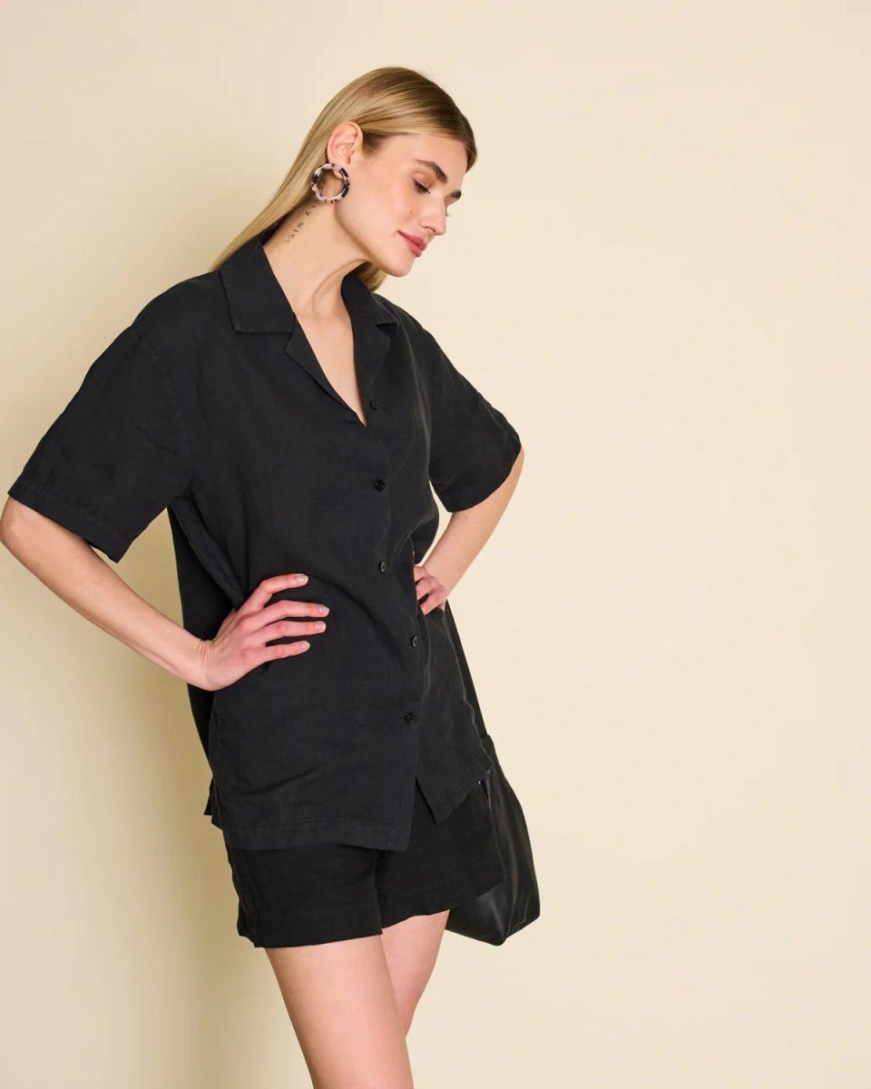 Leinen Shirt Gent Schwarz - JAN'N JUNE - MALA - The Concept Store