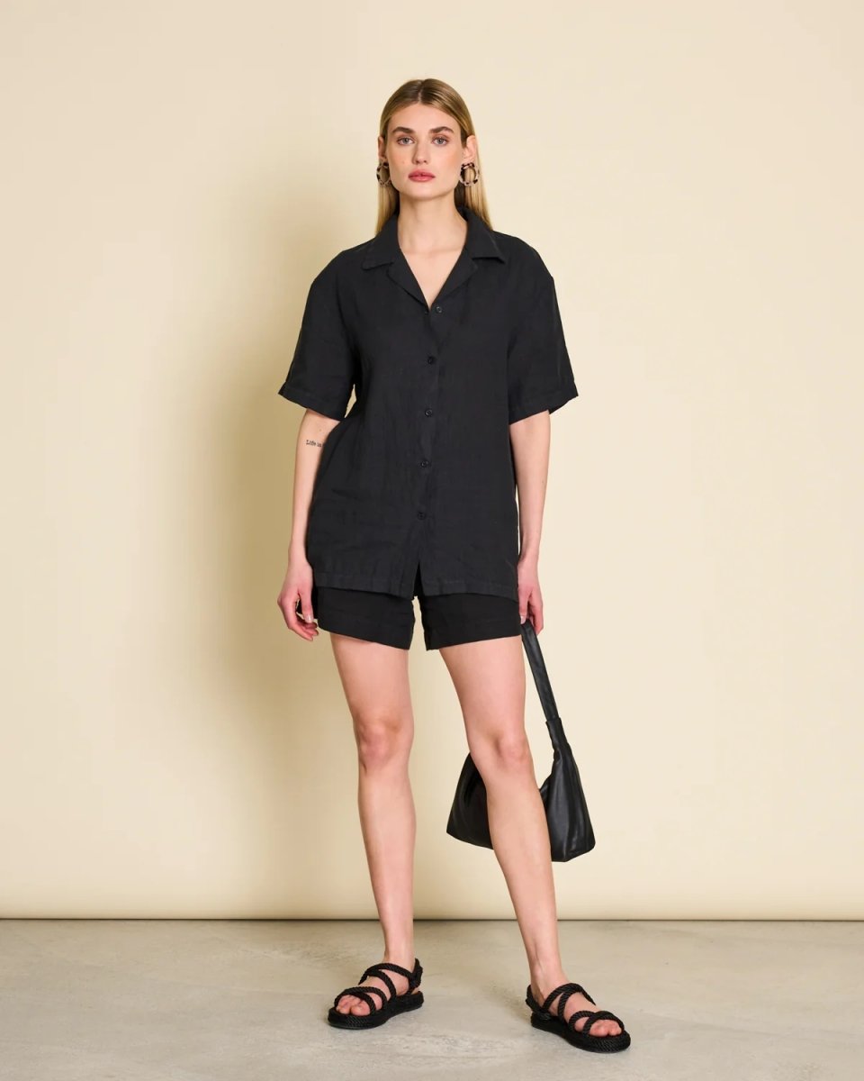 Leinen Shirt Gent Schwarz - JAN'N JUNE - MALA - The Concept Store