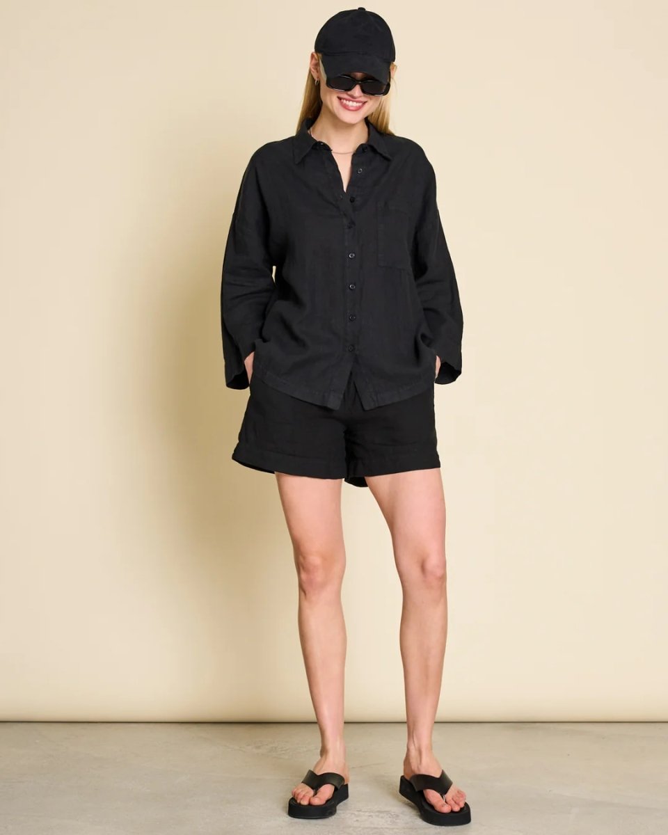 Leinen Shirt Mons Schwarz - JAN'N JUNE - MALA - The Concept Store