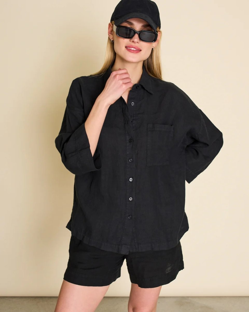 Leinen Shirt Mons Schwarz - JAN'N JUNE - MALA - The Concept Store