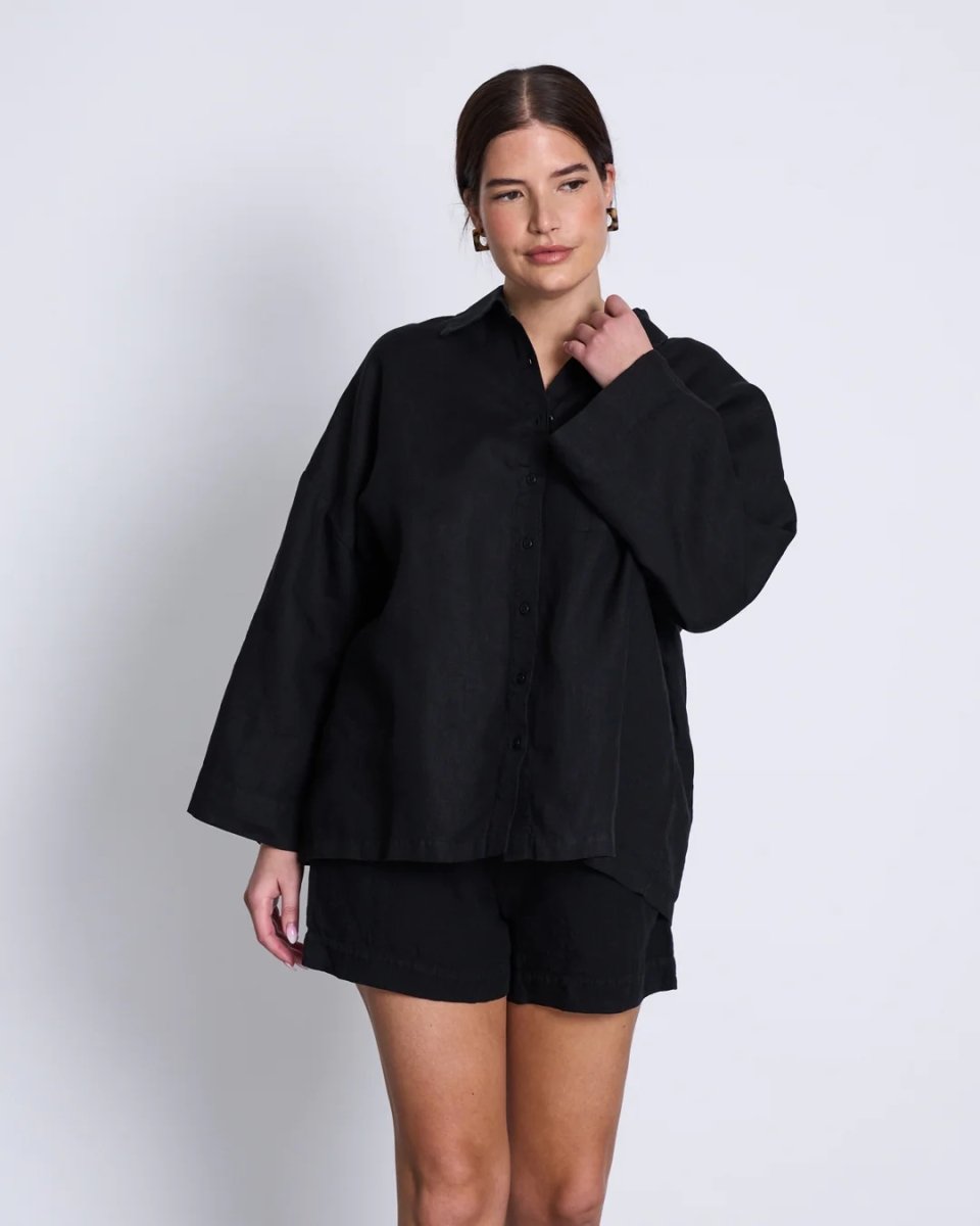 Leinen Shirt Mons Schwarz - JAN'N JUNE - MALA - The Concept Store