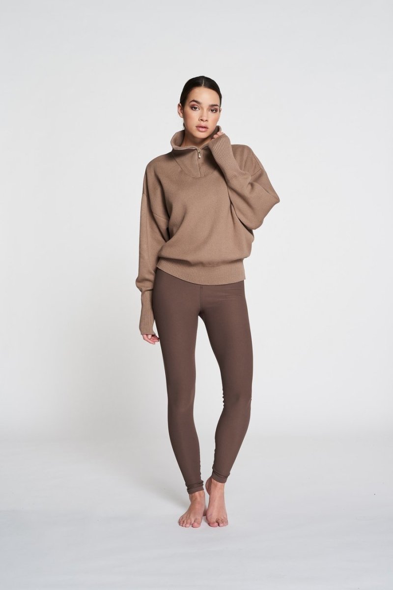 Soft Stretch Leggings JAYNE - Taupe - Lune Active - MALA - The Concept Store