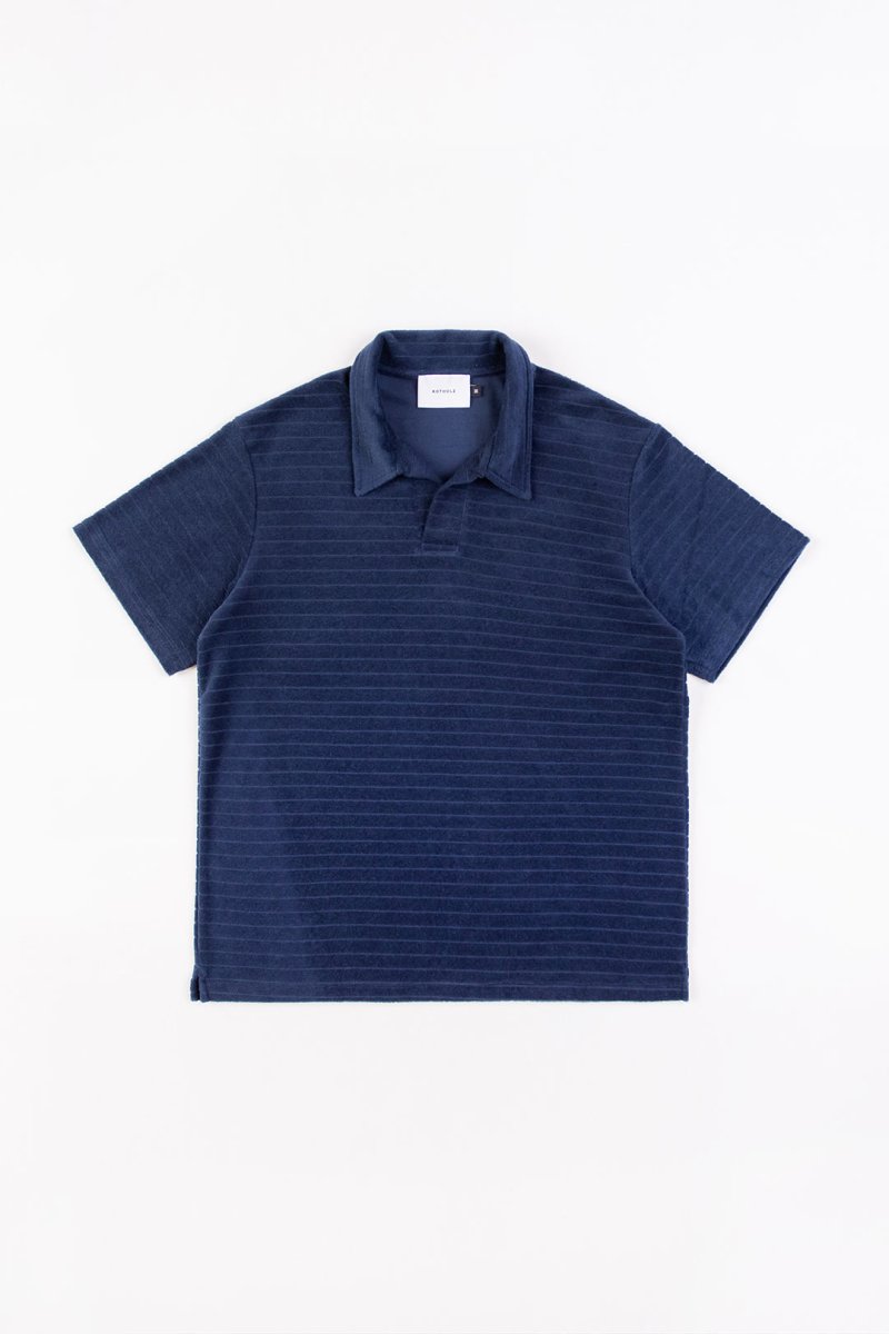 Terry Cotton Polo Navy - Rotholz - MALA - The Concept Store