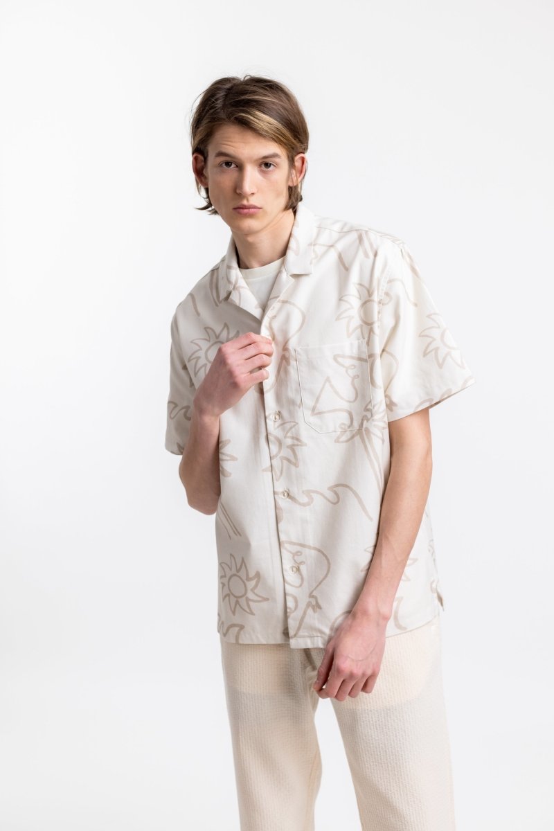 Unisex Beachside Bowling Shirt white - Rotholz - MALA - The Concept Store