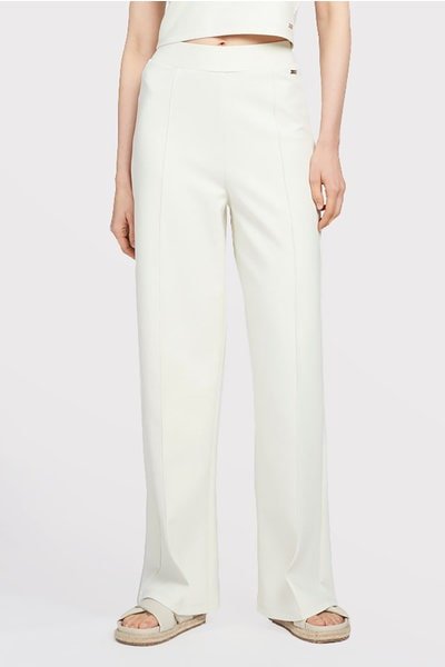 High-Waist Pintuck Flare Pants DONNA - Cream White - Lune Active - MALA - The Concept Store