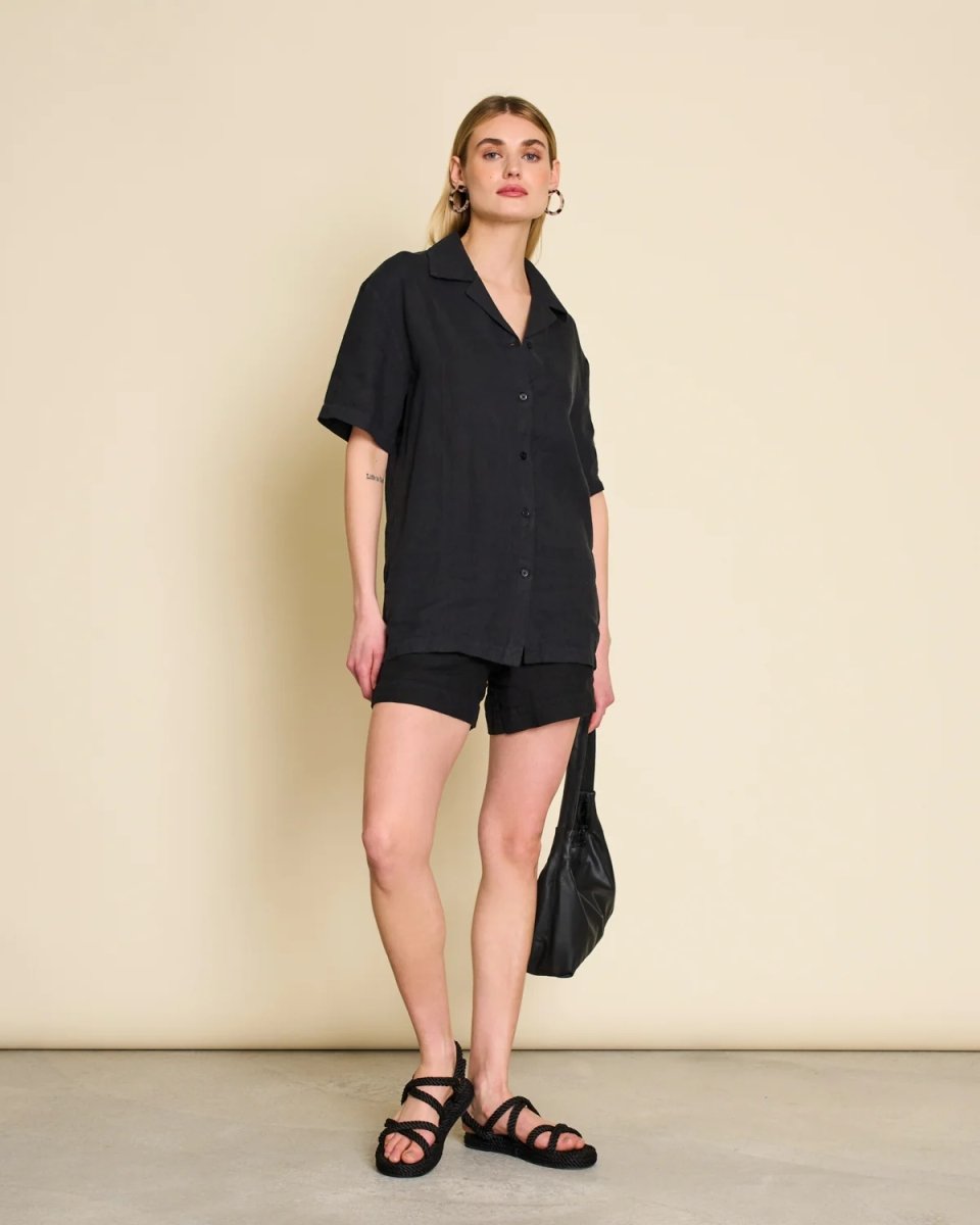 Leinen Shirt Gent Schwarz - JAN'N JUNE - MALA - The Concept Store