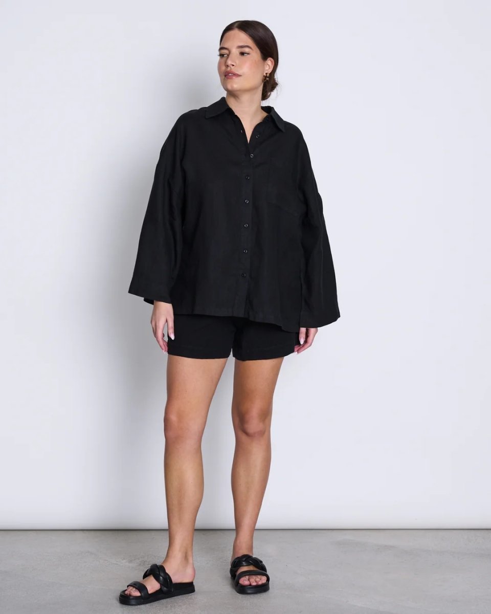 Leinen Shirt Mons Schwarz - JAN'N JUNE - MALA - The Concept Store