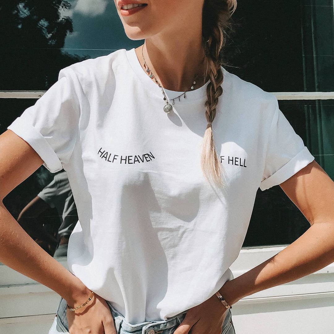 T-Shirt HALF HEAVEN - badmomsclub - MALA - The Concept Store